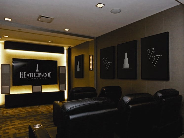 media and theatre room at 27 on 27th, New York, 11101